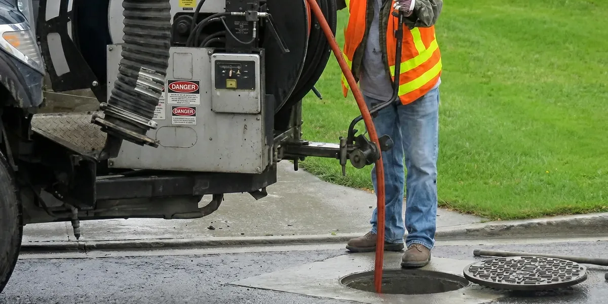sewage clean up professionals using industrial equipment to remove contaminated wastewater in Milwaukee, WI